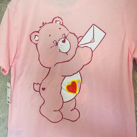 NWT Care Bears women’s / juniors knit T-shirt pink size Medium comfortable top - Picture 3 of 6